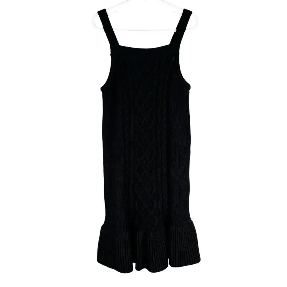 Gymboree Girls Cable Knit Sweater Dress Black 7 Sleeveless New